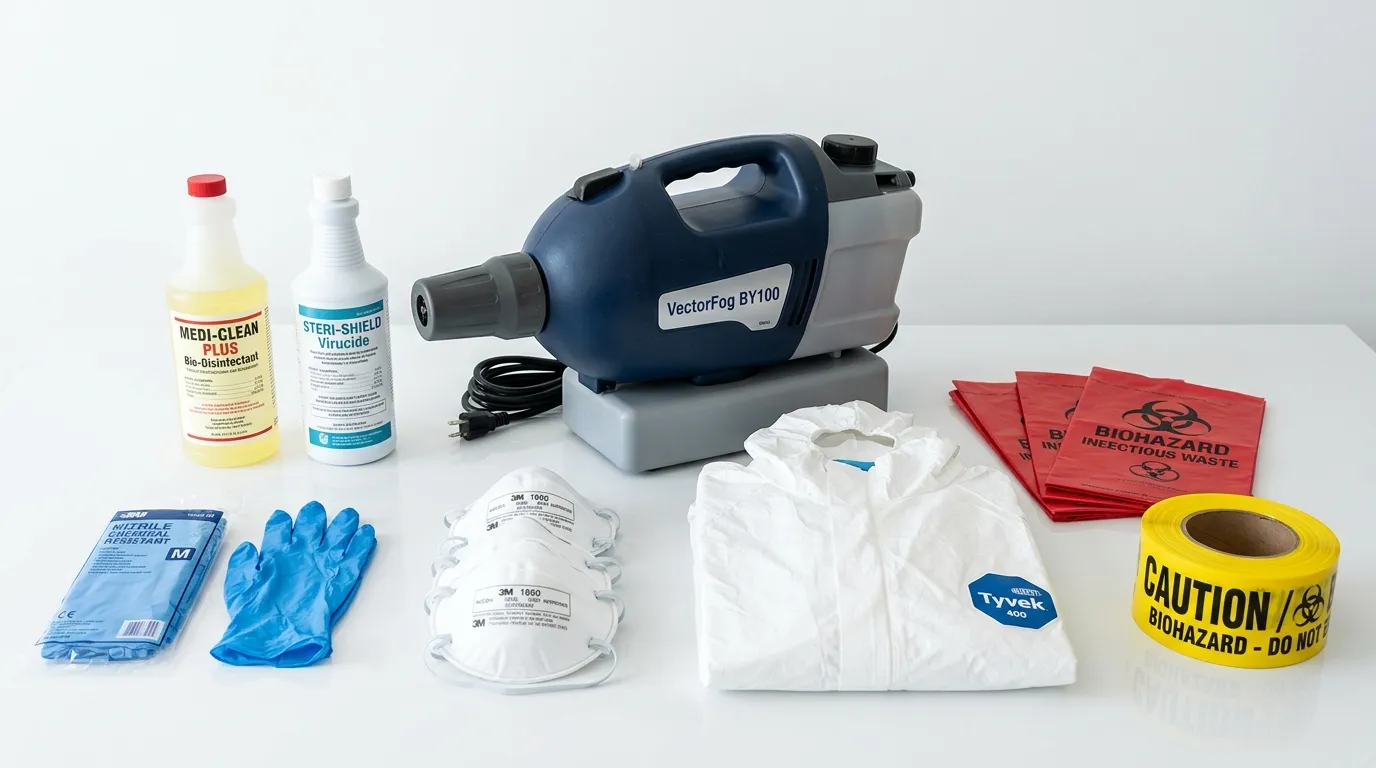 Professional biohazard remediation crew working in Kingsville